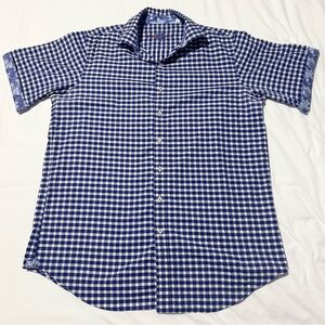 Robert Graham Short Sleeve Button Down Checkered Shirt Size-XL Tall